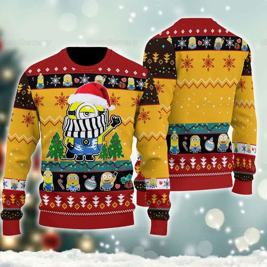 Discover 미니언즈 어글리 스웨터, 미니언즈 크리스마스 어글리 스웨터,   미니언즈 메리 크리스마스, 미니언즈 스웨트셔츠, 홀리데이 스웨터