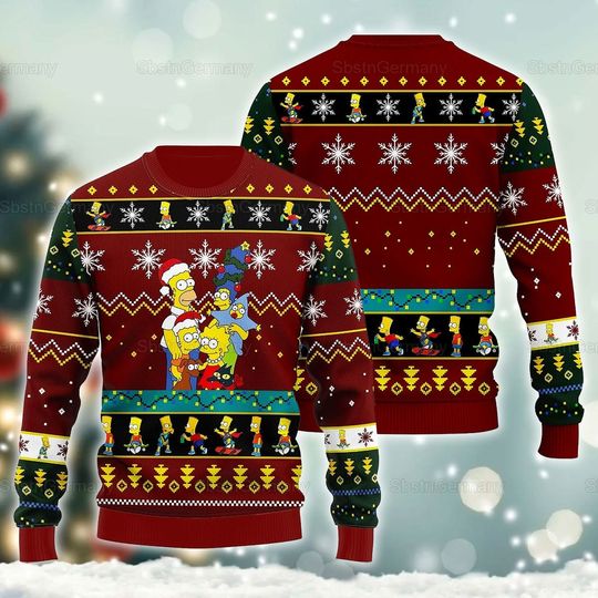 Discover 심슨 어글리 스웨터, 심슨 가족 크리스마스 스웨터, 크리스마스 스웨터