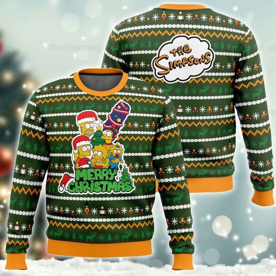 Discover 심슨 어글리 스웨터, 심슨 메리 크리스마스 스웨터, 심슨 스웨터, 가족용 크리스마스 스웨터
