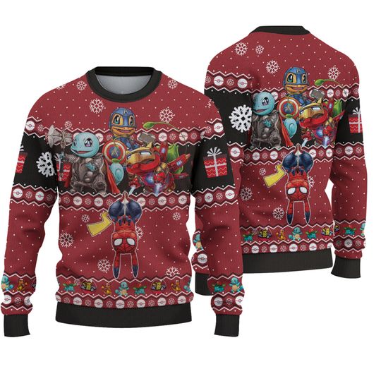 Discover 어벤져스 피카츄 슈퍼히어로 프리미엄 어글리 크리스마스 스웨터, 어벤져스 피카츄 어글리 스웨터