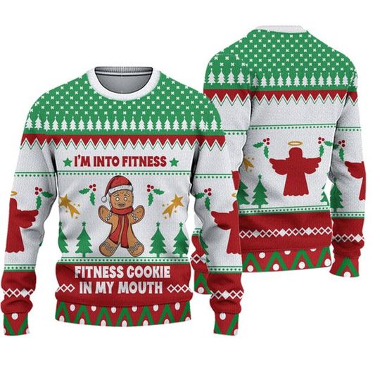 Discover 어글리 크리스마스 스웨터, 웃긴 유머 진저브레드 맨 쿠키 어글리 스웨터, 음식 애호가 크리스마스 스웨터
