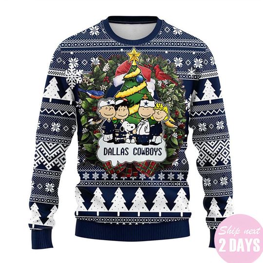 Discover 달라스 카우보이 스누피 독 크리스마스 어글리 스웨터