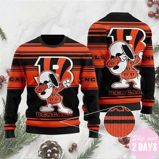 Discover 신시내티 벵갈스 따빙 스누피 NFL 크리스마스 어글리 스웨터