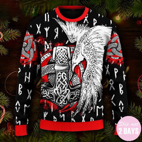 Discover 쿨 이글 베그비저 심볼 바이킹 어글리 크리스마스 스웨터