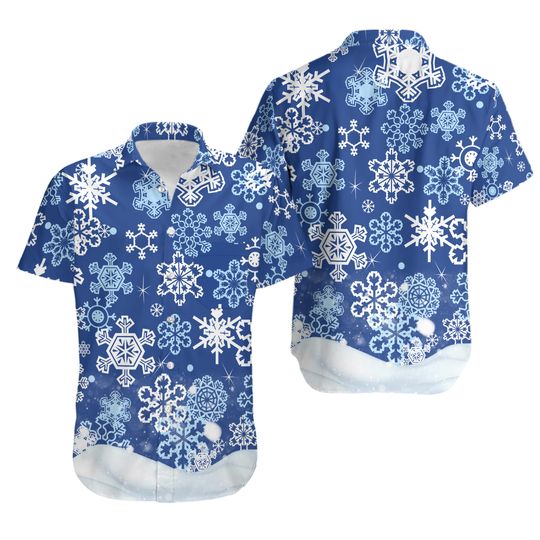 Discover Snowflakes Christmas Men's Hawaiian Shirt