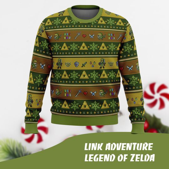 Discover 링크 어드벤처 젤다의 전설 - 어글리 스웨터 - 크리스마스 어글리 - 스웨터 크리스마스 - 크리스마스 선물