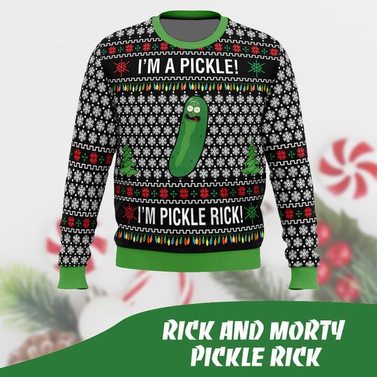 Discover 릭 앤 모티 피클 릭 - 어글리 스웨터 - 크리스마스 어글리 - 스웨터 크리스마스 - 크리스마스 선물