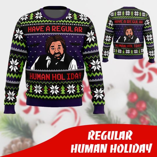 Discover 레귤러 휴먼 홀리데이 - 어글리 스웨터 - 크리스마스 어글리 - 스웨터 크리스마스 - 크리스마스 선물