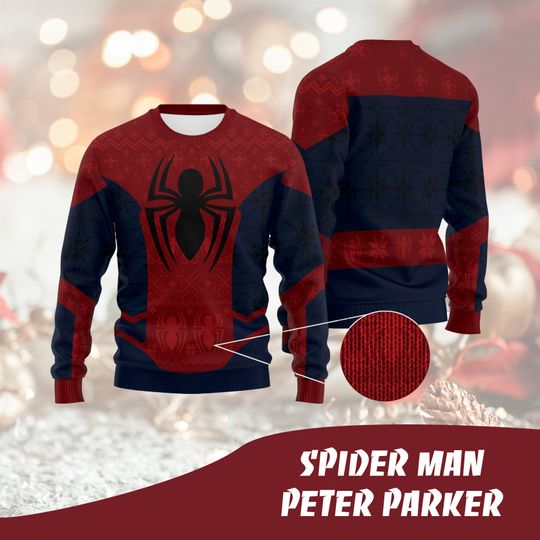 Discover 스파이더맨 피터 파커 - 어글리 스웨터 - 크리스마스 어글리 - 스웨터 크리스마스 - 크리스마스 선물