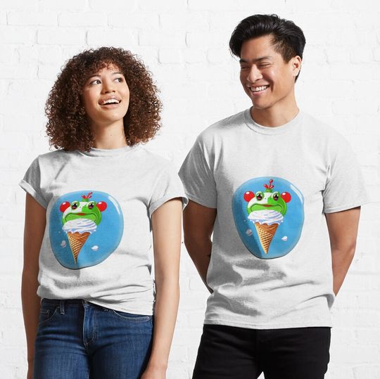 Discover 아이스크림 개구리 클래식 티셔츠
