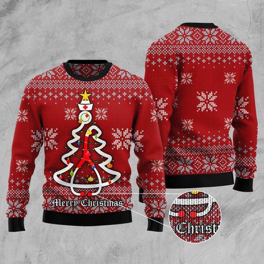 Discover 간호사 어글리 크리스마스 스웨터, 크리스마스 선물 스웨트셔츠,   어글리 스웨터