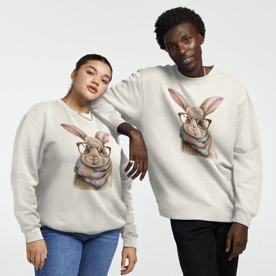 Discover 토끼 토끼 풀오버 스웨트셔츠