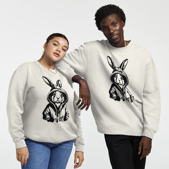 Discover 토끼 그리기 풀오버 스웨트셔츠