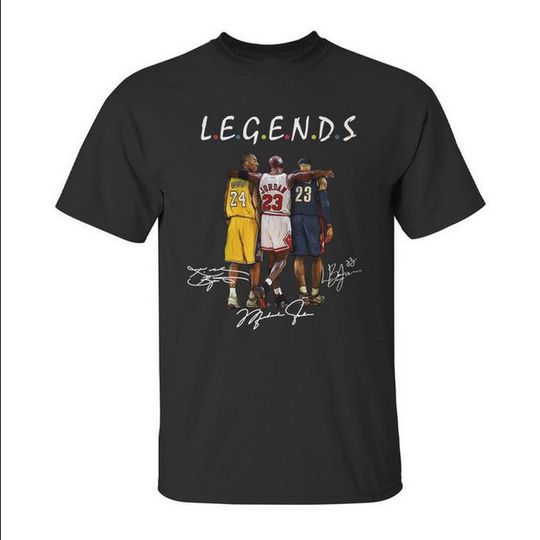 Discover Camiseta Kobe Bryant e Lebron James Legends Friends