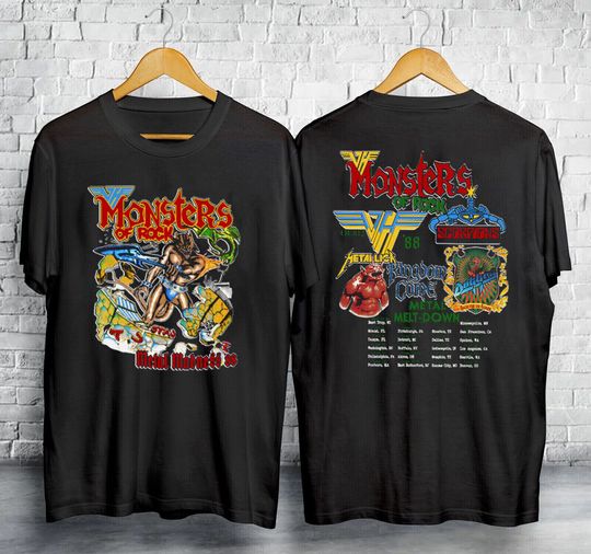 Discover Camiseta unissex vintage 1988 van Monsters of Rock Concert