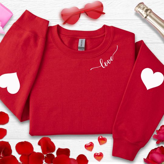 Discover 러브 하트 스웨트 셔츠, 발렌타인 스웨터, 귀여운 커플 발렌타인