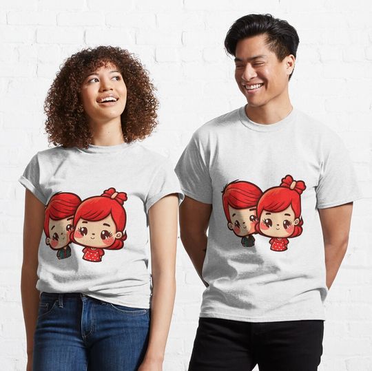 Discover 귀여운 발렌타인 데이 커플 완벽한 선물 클래식 티셔츠
