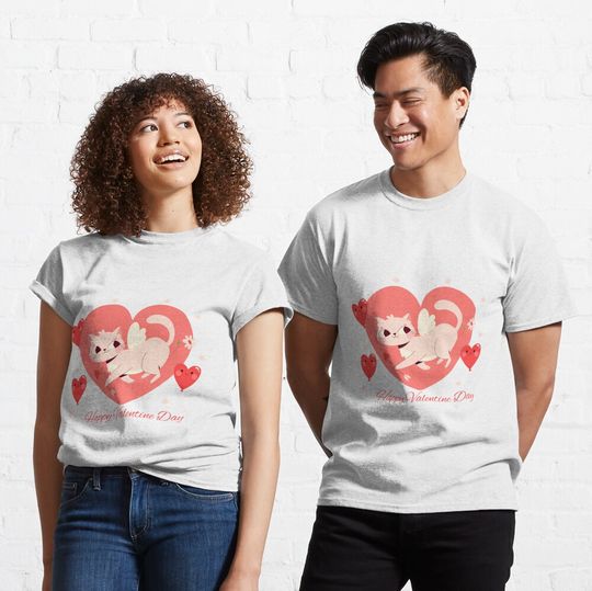 Discover 해피 발렌타인 데이 클래식 티셔츠