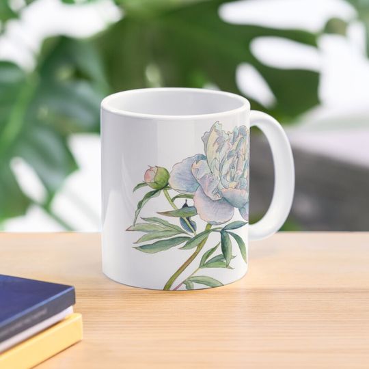 Discover 플로럴 패턴 커피 머그잔