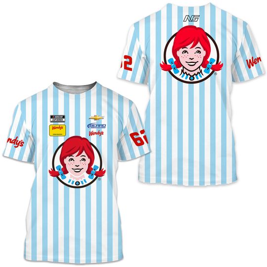 Discover Camiseta Bandeira Checkered Noah Gragson 2022 Wendys Uniforme Sublimado Pit Crew