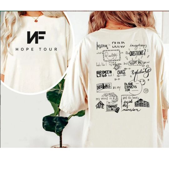 Discover Camisa NF Hope Tour 2024, camisa do álbum Nf Hope, concerto NF Hope 2024