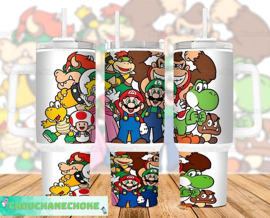 Discover Mario 40oz Tumbler, Super Mario Tumbler, Mario Bros Tumbler