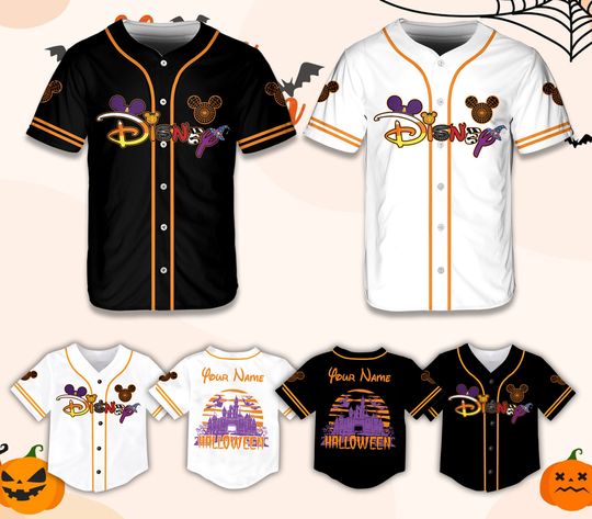 Discover Custom Disneyland Mickey Halloween Baseball Jersey, Disney Family Halloween Shirts