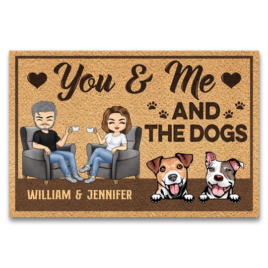 Discover You Me And The Dog Husband Wife Custom Couple Gift Personalized Doormat