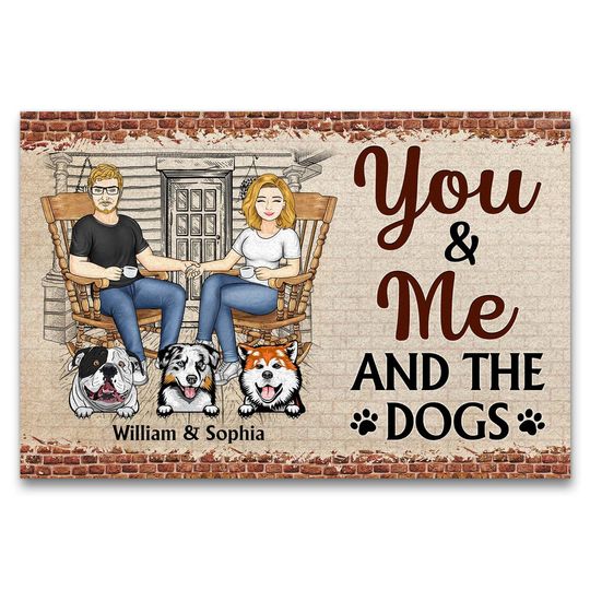 Discover Family Couple You & Me And The Pets Custom Gift For Pet Lovers Personalized Doormat