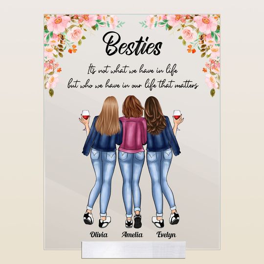 Discover Besties It's Not What We Have In Life - Personalized Acrylic Plaque - Gift For Friends