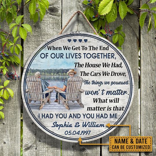 Discover Lake Old Couple When We Get Date Custom Personalized Wood Door Sign