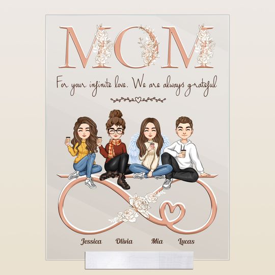 Discover Mom Infinity Love Mother & Daughter - Personalized Acrylic Plaque