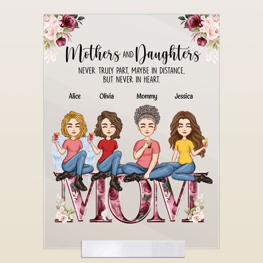 Discover Mother & Children Floral - Personalized Acrylic Plaque