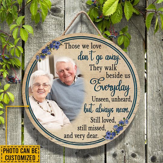 Discover Custom Photo Memorial Gift - Personalized Wood Door Sign