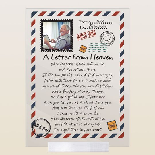 Discover A Letter From Heaven - Personalized Photo Acrylic Plaque