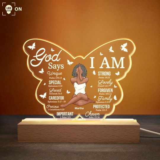 Discover God Says I Am - Personalized LED Light