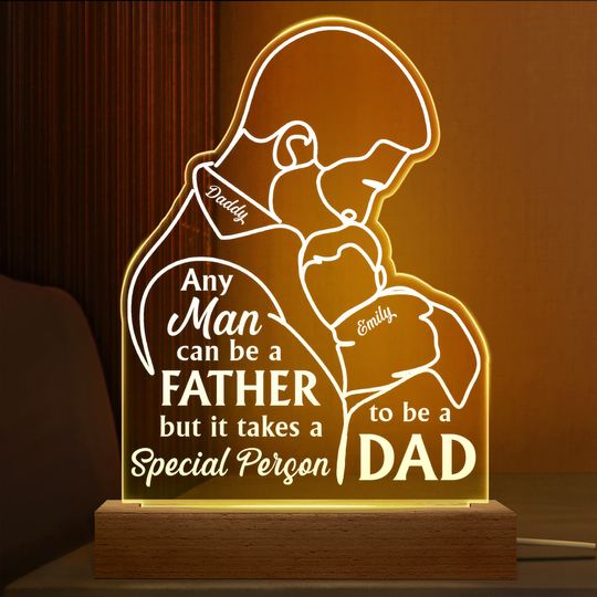 Discover It Takes A Special Person To Be A Dad Father Grandpa Decor Gift Shaped Plaque Light Bases
