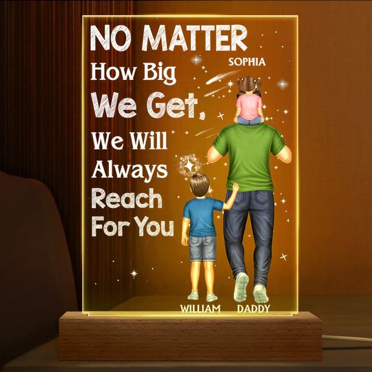 Discover We Will Always Reach For You Custom Father's Day Personalized Shaped Plaque Light Bases