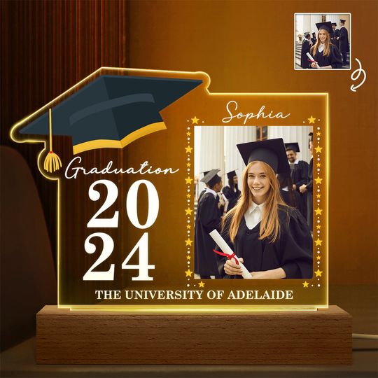 Discover Custom Upload Photo Graduation Celebration Gift Personalized Shaped Plaque Light Bases