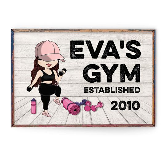 Discover Gym Sign - Personalized Poster - Gift For Gymer - Cute Fitness Girl