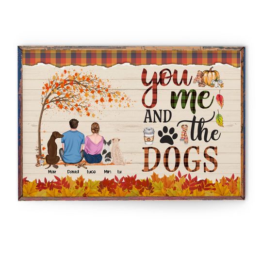 Discover You & Me & The Dogs - Personalized Poster - Couple & Dog