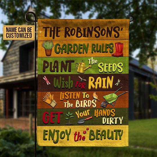 Discover Personalized Gardening Garden Rules Custom Flag