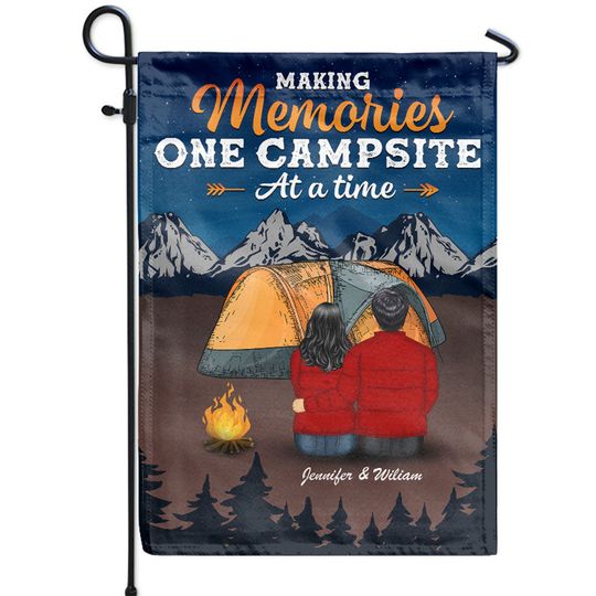 Discover Camping Couple Making Memories - Personalized Custom Flag