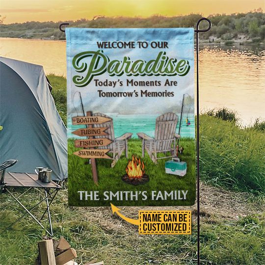 Discover Fishing Welcome To Our Paradise Custom Personalized  Flag