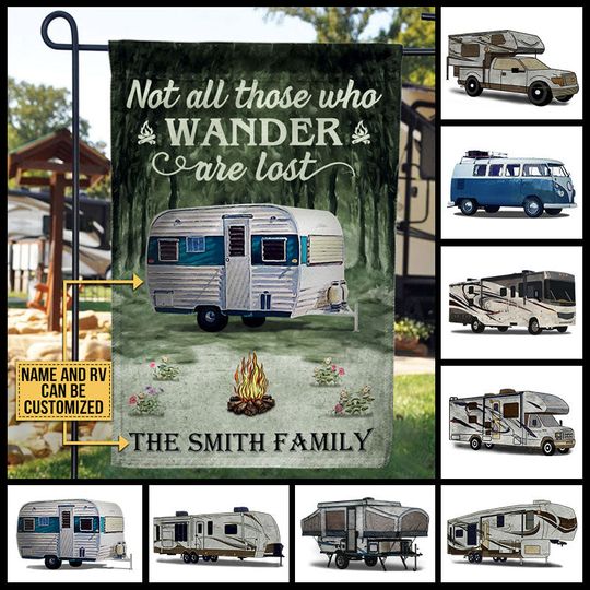 Discover Personalized Camping Who Wander Are Lost Customized Flag