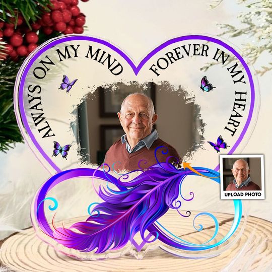 Discover Always On My Mind Memorial - Personalized Acrylic Photo Plaque