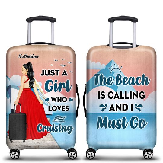 Discover Just A Girl Who Loves Cruising Gift For Travel Cruising Lovers Custom Luggage Cover