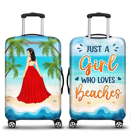 Discover Just A Girl Who Loves Beach Personalized Custom Luggage Cover