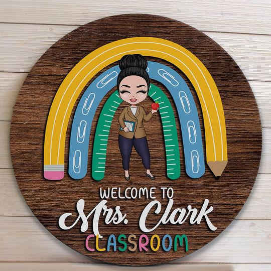 Discover Welcome To My Classroom - Personalized Round Wood Sign