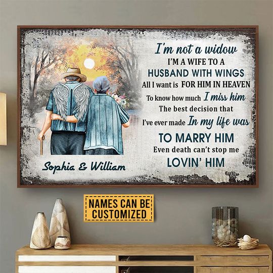 Discover Memorial Gift Old Couple I'm Not A Widow Custom Personalized Poster